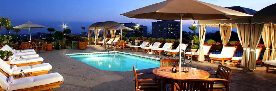 The rooftop pool