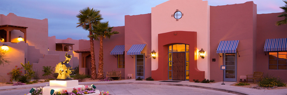 The old-Southwest style facade