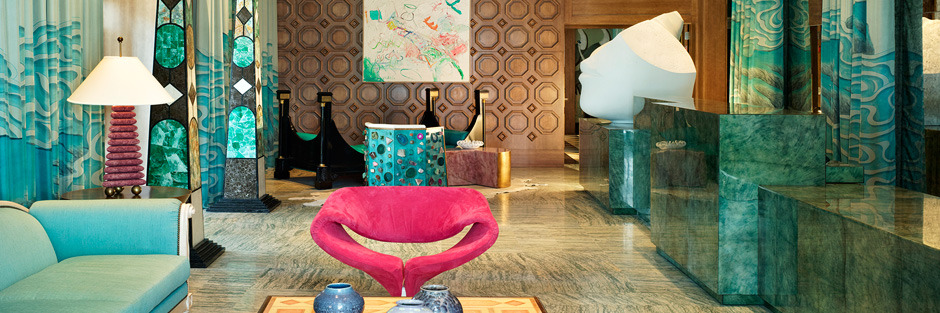 Kelly Wearstler's designs in the lobby