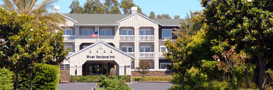 The entrance to the River Terrace Inn
