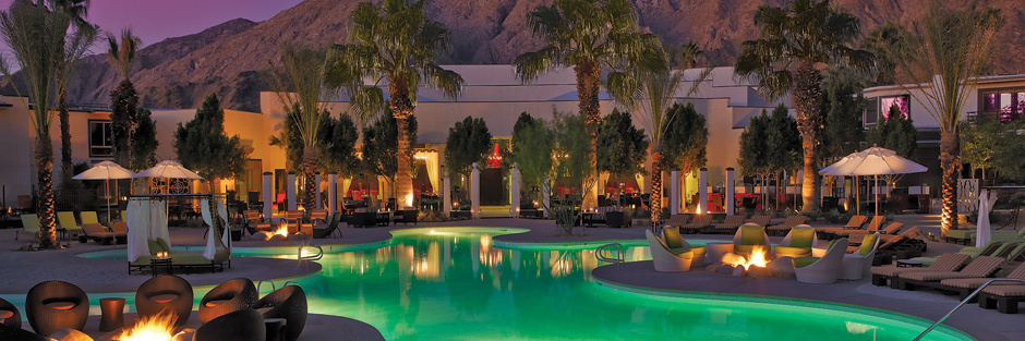 Desert twilight at the pool