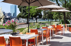 Royal Sonesta Boston patio by the Charles