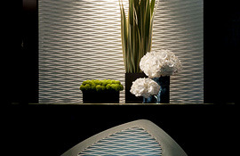 The Hotel Wilshire alcove with flowers